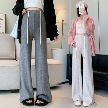 Pēc dzemdībām — grūtnieču bikses, adītas, taisnas, vēdera atbalsts