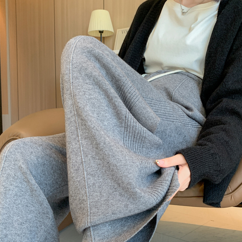 Pēc dzemdībām — grūtnieču bikses, adītas, taisnas, vēdera atbalsts