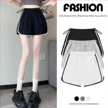 Rasedate püksid, Korea stiilis, puuvillane, 3/4 pikkus, vaba lõige, kõhutoetus, puuvill 70–80%, Spandex <30%, suvi 2025