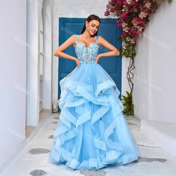 Vakara kleita ar vienu plecu, bez piedurknēm, garā kleita, augsta vidukļa, pūkaina svārka daļa, poliester 70–80%