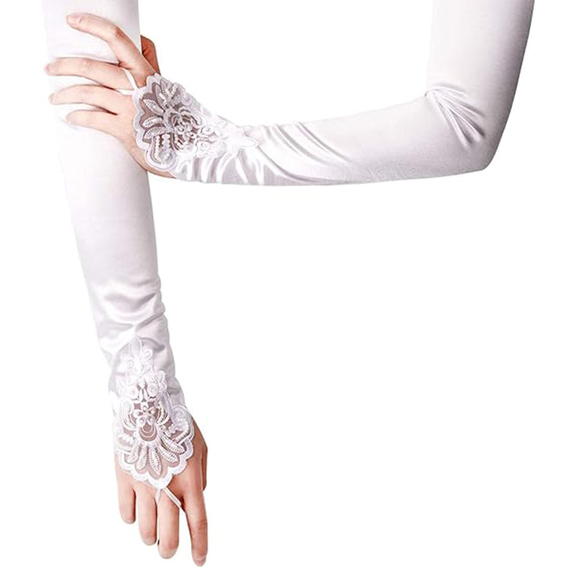 Γυναικείοι σατέν γάντες για μασκέ 1920s – διακοσμητικά, με μακρύ δάχτυλο, άνοιξη 2023