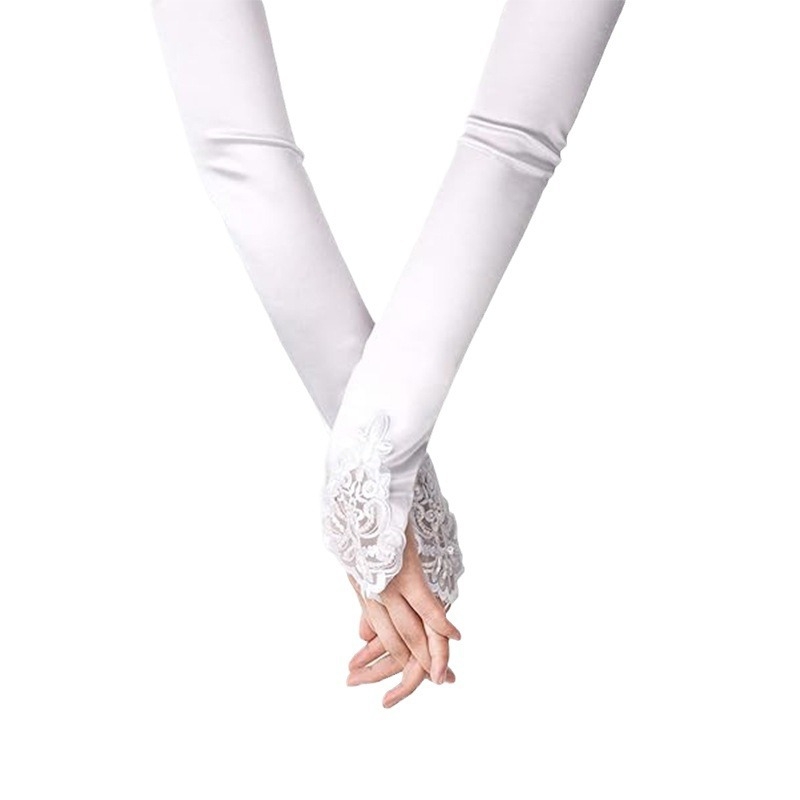 Γυναικείοι σατέν γάντες για μασκέ 1920s – διακοσμητικά, με μακρύ δάχτυλο, άνοιξη 2023