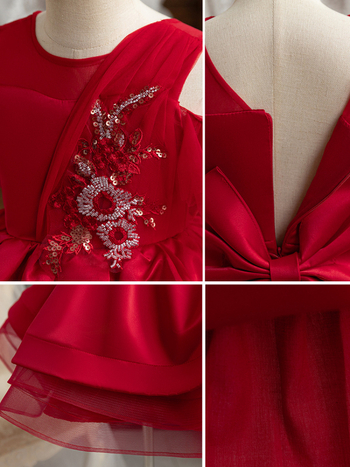 Princeses stila meitenes kleita izrādēm ar pūkveidām piedurknēm, poliestera audums ar kokvilnas oderi, meitenēm no 8 gadu vecuma