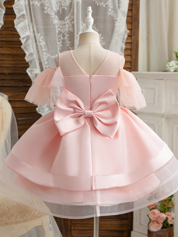 Princeses stila meitenes kleita izrādēm ar pūkveidām piedurknēm, poliestera audums ar kokvilnas oderi, meitenēm no 8 gadu vecuma