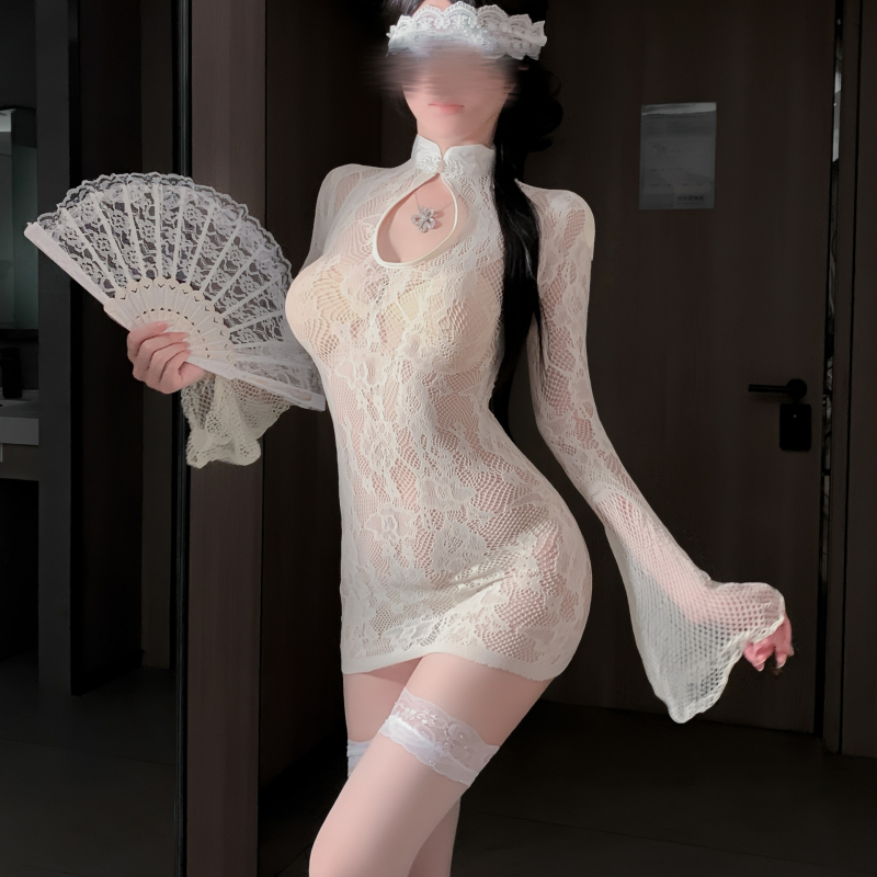 Cheongsam aluspesu võrguline läbipaistvus, uus hiina stiil, polüester 90–95%