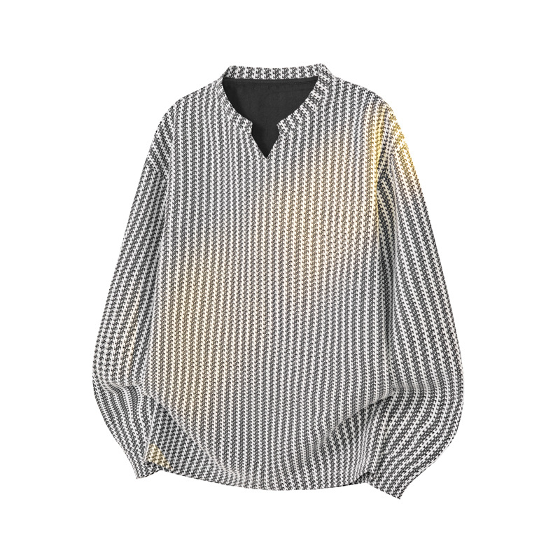 Ilgomis rankovės marškinėliai, Honkongo stilius, poliesterio ir sintetinių pluoštų mišinys, laisvas kirpimas, ruduo 2025