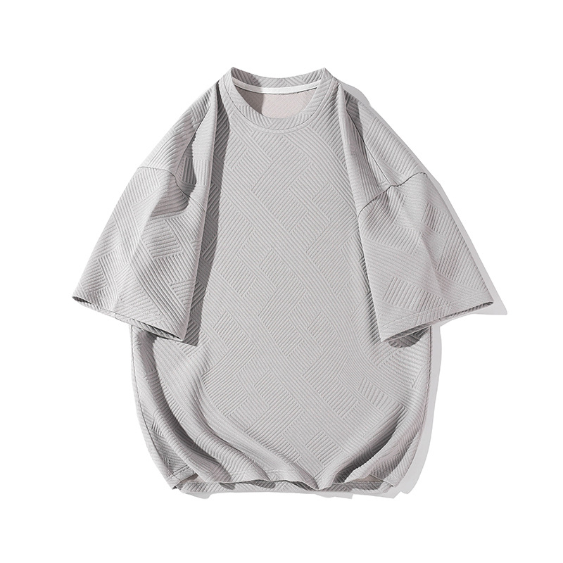 Vyrų marškinėliai su apvaliu kaklu, 3/4 rankovės, džakardiniai poliesteriai, kvėpuojantys