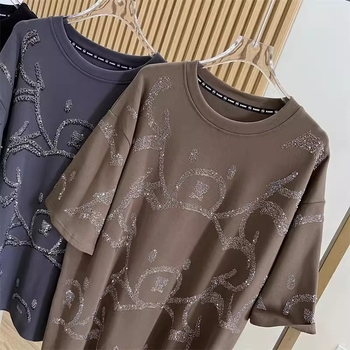 Pamukasto T-shirt s motivom anime crteža, slobodan kroj, kratki rukav, okrugli izrez