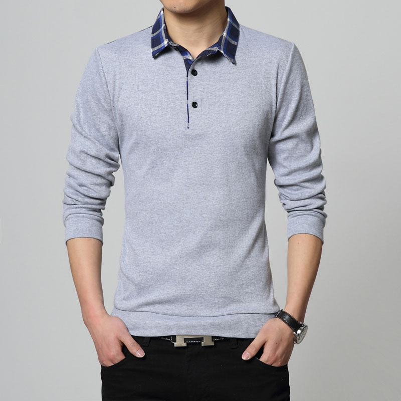 Vyriški ilgos rankovės marškinėliai su reveru, siauras kirpimas, 95% medvilnė, 200 g, kvėpuojantis