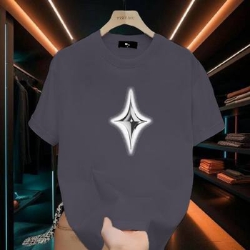 Vyrų laisvo kirpimo trumpom rankovėm marškiniai su spauda, 96% combed cotton, kvėpuojantis vasaros audinys, šilumos perdavimo spauda, svoris 180–250 g/m²