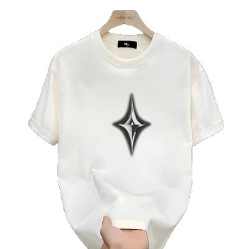 Vyrų laisvo kirpimo trumpom rankovėm marškiniai su spauda, 96% combed cotton, kvėpuojantis vasaros audinys, šilumos perdavimo spauda, svoris 180–250 g/m²