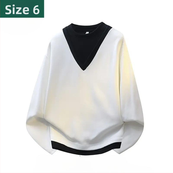 Vyrų ilgų rankovių marškiniai, fiktyvus dviejų dalių dizainas, laisvas kirpimas, apvalus kaklas, pieno baltymų pluoštas