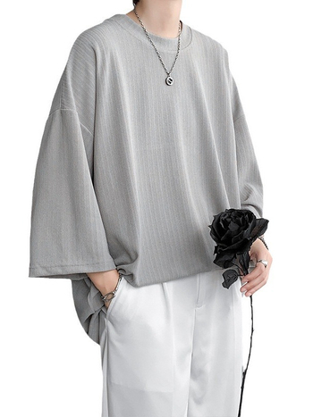 Ledo šilko marškinėliai, 3/4 rankovės, apvali kaklo linija, laisvas kirpimas, vasara