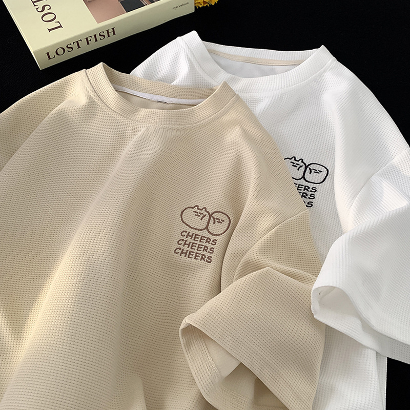 Muški T-shirt kratkih rukava, slobodan kroj, print karikatura, poliester smjesa, prozračan za ljeto