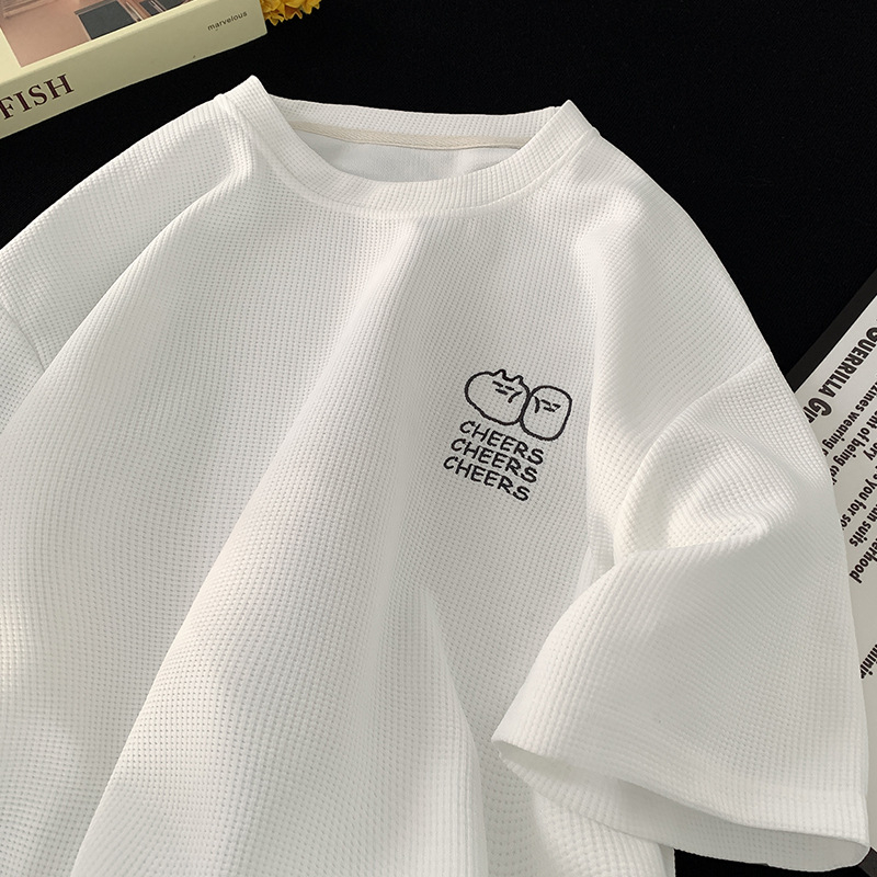 Muški T-shirt kratkih rukava, slobodan kroj, print karikatura, poliester smjesa, prozračan za ljeto
