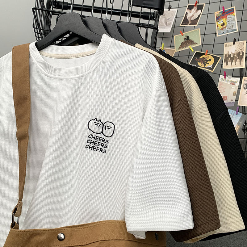 Muški T-shirt kratkih rukava, slobodan kroj, print karikatura, poliester smjesa, prozračan za ljeto
