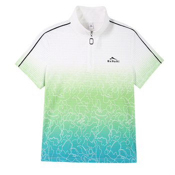 Ženska polo majica kratkih rukava, ležernog kroja, poliester, geometrijski uzorak, ljetni casual