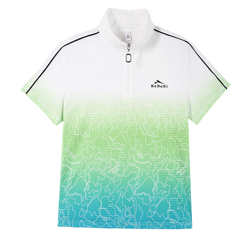 Ženska polo majica kratkih rukava, ležernog kroja, poliester, geometrijski uzorak, ljetni casual