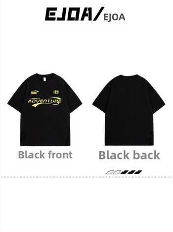 Ženski pamuk kratkih rukava T‑shirt, opuštena silueta, retro američki streetwear stil, korejski dizajn.