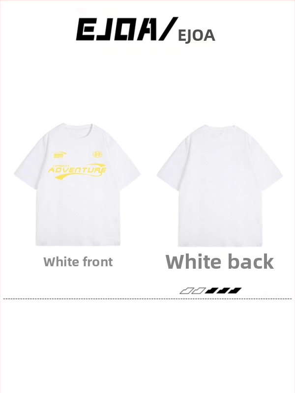 Ženski pamuk kratkih rukava T‑shirt, opuštena silueta, retro američki streetwear stil, korejski dizajn.