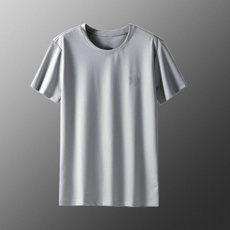 Tričko, priedušný polyester, jednofarebné, krátke rukávy, kruhový výstrih, voľný strih, na leto