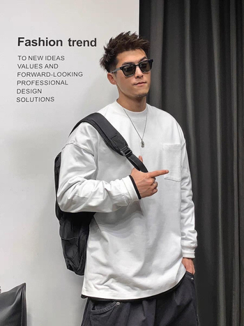 SHX japanski osvježavajući pulover majica, 100% combed cotton, okrugli ovratnik, dugi rukav, širok kroj