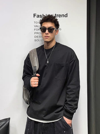 SHX japanski osvježavajući pulover majica, 100% combed cotton, okrugli ovratnik, dugi rukav, širok kroj