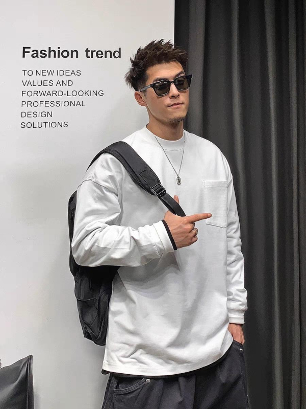 SHX japanski osvježavajući pulover majica, 100% combed cotton, okrugli ovratnik, dugi rukav, širok kroj