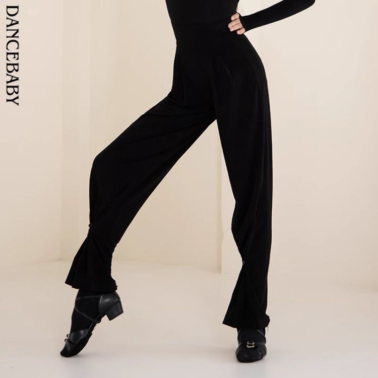 Meiteņu latīņu deju trenēšanas tops un bikses komplekts, pavasaris 2025, poliesteris (90–95%), ķīniešu stils, literārais retro