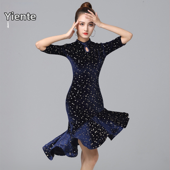 Latīņu deju kleita pieaugušajiem, samta audums, rudens–ziemas stils, cha-cha izpildes kleita, zīmols Yant, ar etiķeti