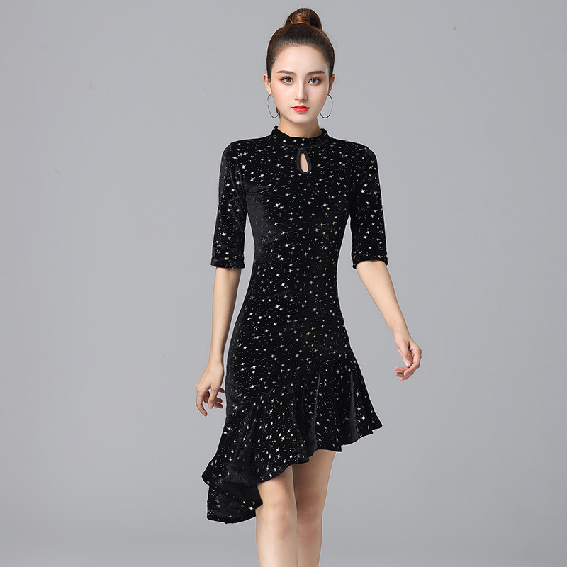 Latīņu deju kleita pieaugušajiem, samta audums, rudens–ziemas stils, cha-cha izpildes kleita, zīmols Yant, ar etiķeti