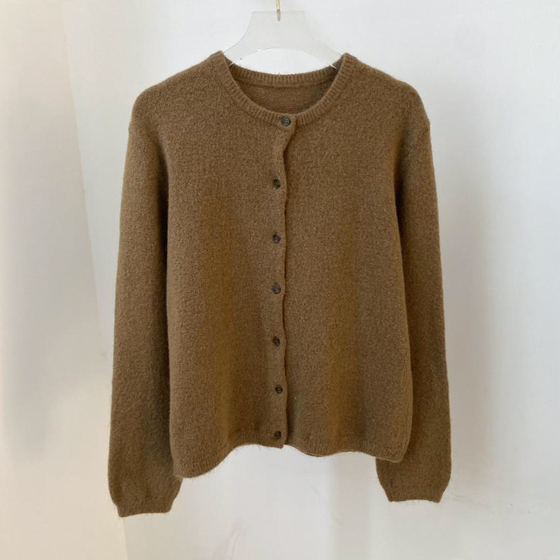 Cardigan džemper s okruglim izrezom, dugim rukavima, udoban kroj, akrilna smjesa, duljina 50–65 cm