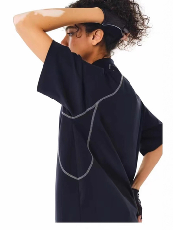 Unisex T‑shirt από Ice Linen με κοντά μανίκια, U-λαιμό, ανάγλυφο μοτίβο, ελεύθερη γραμμή, 70-80% Regenerated Cellulose Fiber