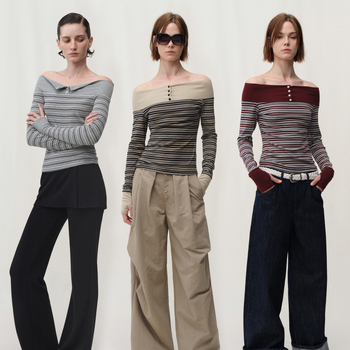 Póló egy vállon, hosszú ujjú, szűk szabás, 95% pamut, kötött