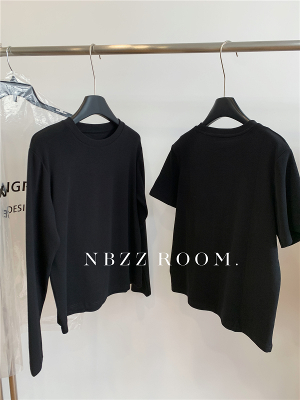 Női 95% pamut kerek nyakú T-shirt, rövid raglán ujjakkal, laza szabású, egyszínű, ősz 2025 koreai-japán szabadidős stílus