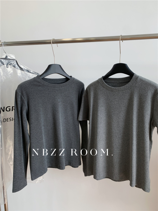 Női 95% pamut kerek nyakú T-shirt, rövid raglán ujjakkal, laza szabású, egyszínű, ősz 2025 koreai-japán szabadidős stílus