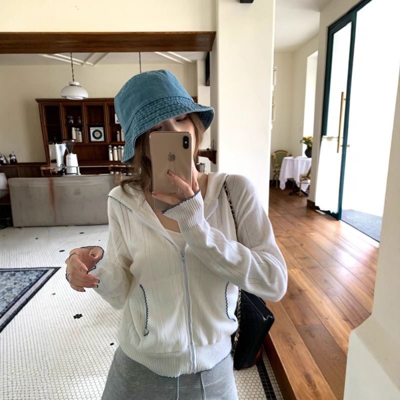 Slim-fit kardigan sa zipom i polo ovratnikom, dugi rukavi