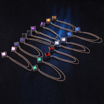 Брошка за яка, геометрична квадратна форма, корейски стил, сплав, електроплатиране