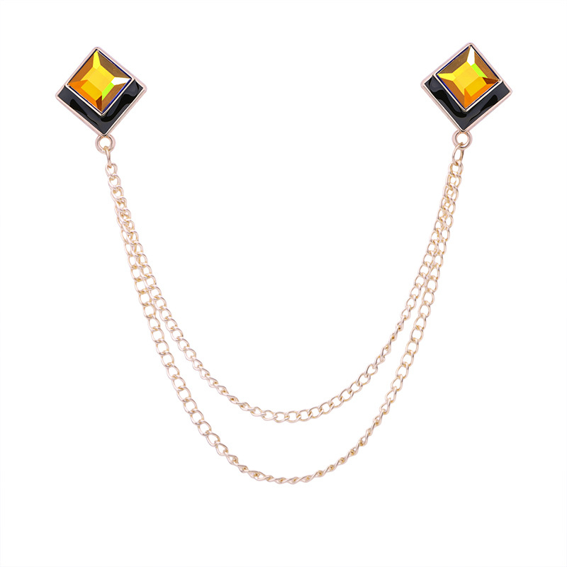 Брошка за яка, геометрична квадратна форма, корейски стил, сплав, електроплатиране