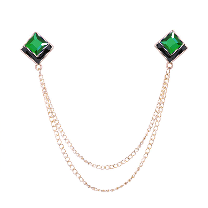 Брошка за яка, геометрична квадратна форма, корейски стил, сплав, електроплатиране