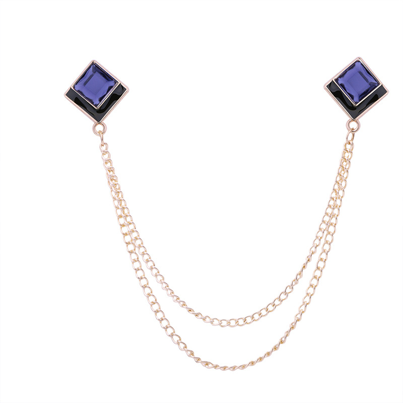 Брошка за яка, геометрична квадратна форма, корейски стил, сплав, електроплатиране