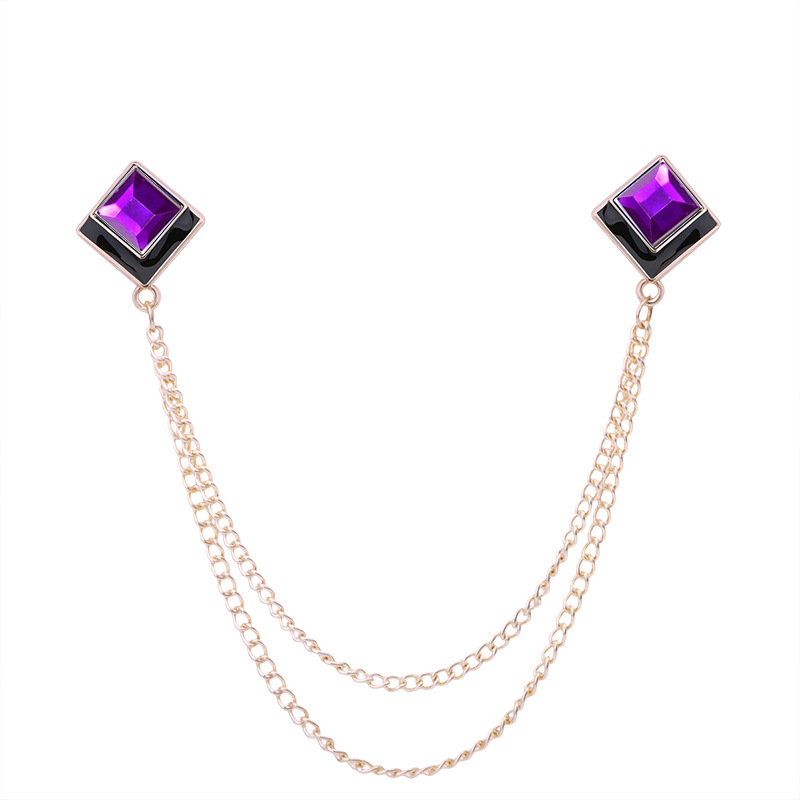 Брошка за яка, геометрична квадратна форма, корейски стил, сплав, електроплатиране