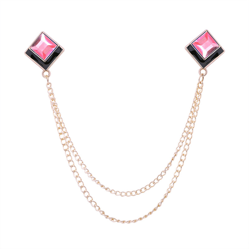 Брошка за яка, геометрична квадратна форма, корейски стил, сплав, електроплатиране