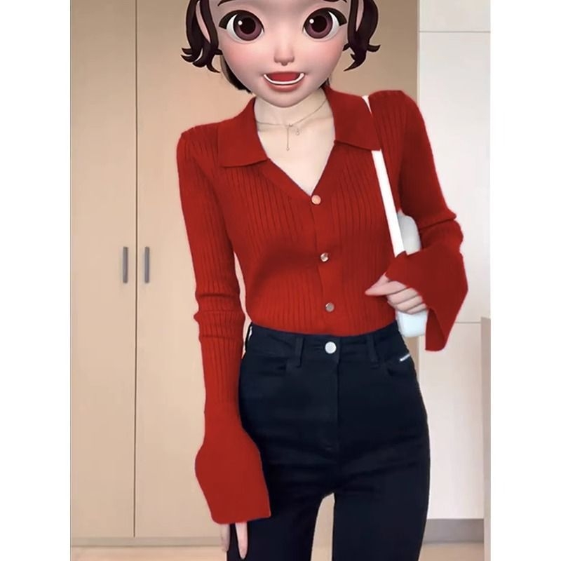 Női kardigán V-nyakúval és polo gallérral, ultra vékony chenille kötés, ujjatlan, szabályos szabás, spandex keverék 30% alatt