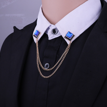 Пин за яка — геометричен квадрат, сплав, корейски стил, унисекс, електроплакиране, бели кристали