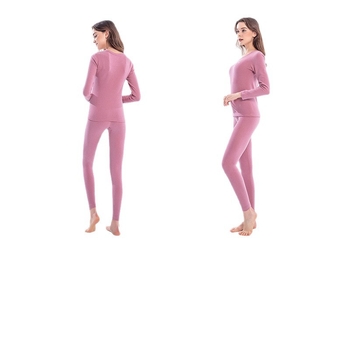 Női termális alapréteg készlet kerek nyakkal, aminósavakkal bőrbarát ápolás, fő anyag poliészter 87,3%, egyrétegű, anyagsúly 181–200 g/m2, melegen tart