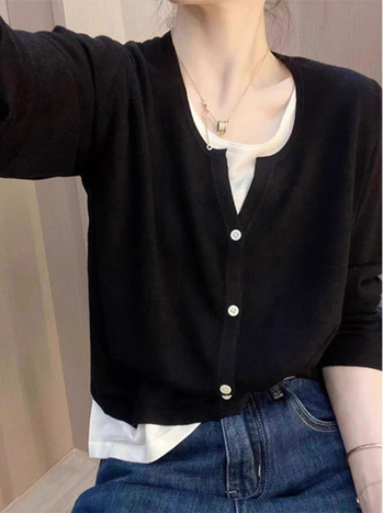 Női V-nyakú kötött felső hosszú ujjú, őszi 2025 kiadás, PVC ≤30% és Más ≤30%, ingázó stílus, irodalmi retró
