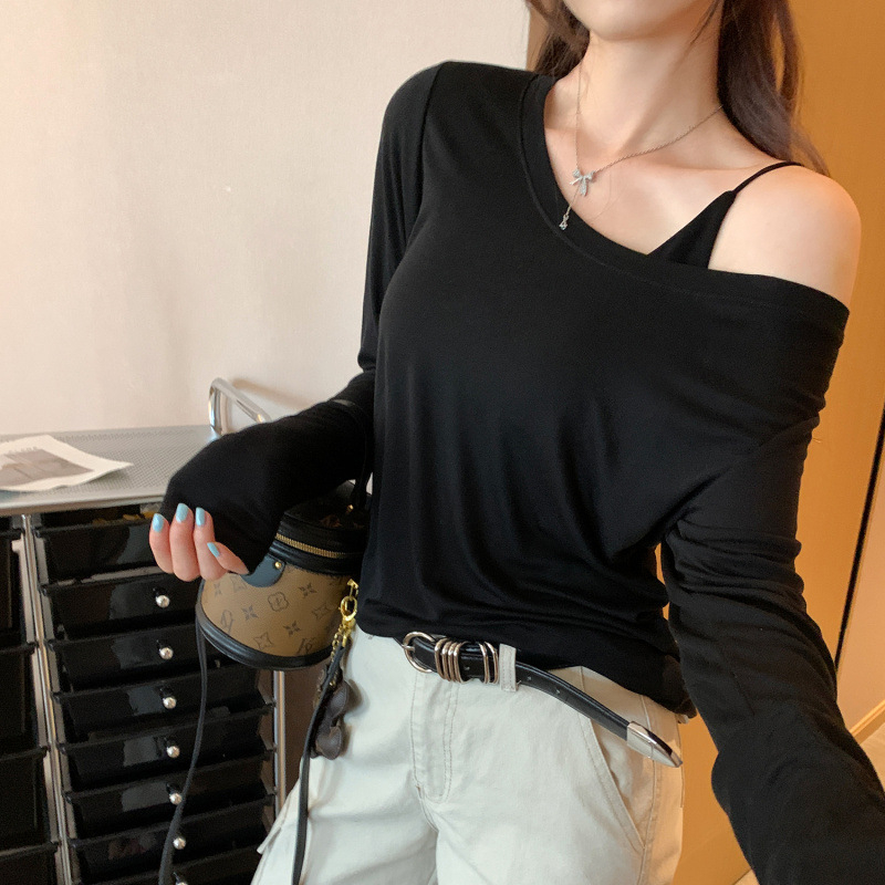 Ženska majica s dugim rukavima od Lyocell i vuna, jednobojna, pulover kroj, izrez Scoop neck, uski kroj