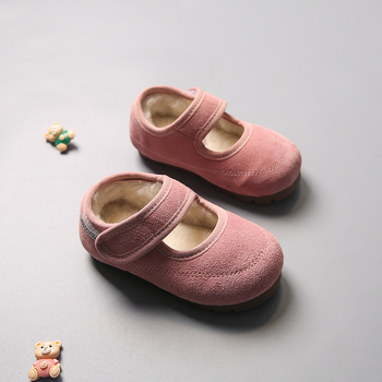 Dječje zimske cipele s niskim gornjim dijelom, podstavljene fleeceom, Mary Jane stil, unutarnje slip-on s protukliznom mekanom potplatom