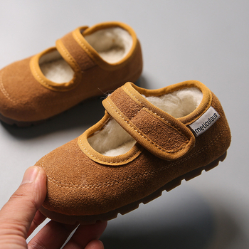 Dječje zimske cipele s niskim gornjim dijelom, podstavljene fleeceom, Mary Jane stil, unutarnje slip-on s protukliznom mekanom potplatom